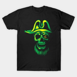 Green Mixed pirate skull T-Shirt